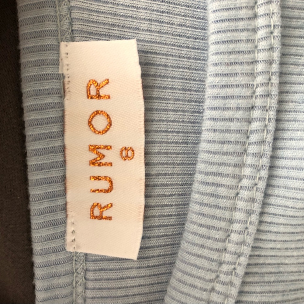 rumor baby blue tank ribbed cropped tank top with tie-sides - Picture 2 of 2